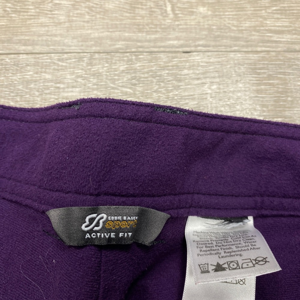 Eddie Bauer Sport Pants Womens 14 Navy Blue Fleece Lined Water Repellent Hiking - Picture 2 of 10